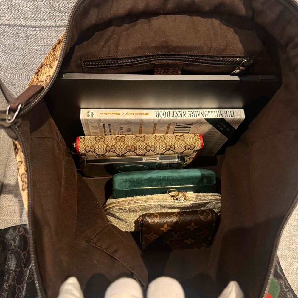 ✨Gucci GG Canvas Leather Tote Bag – Beige/Brown ✨ - Picture 11 of 17